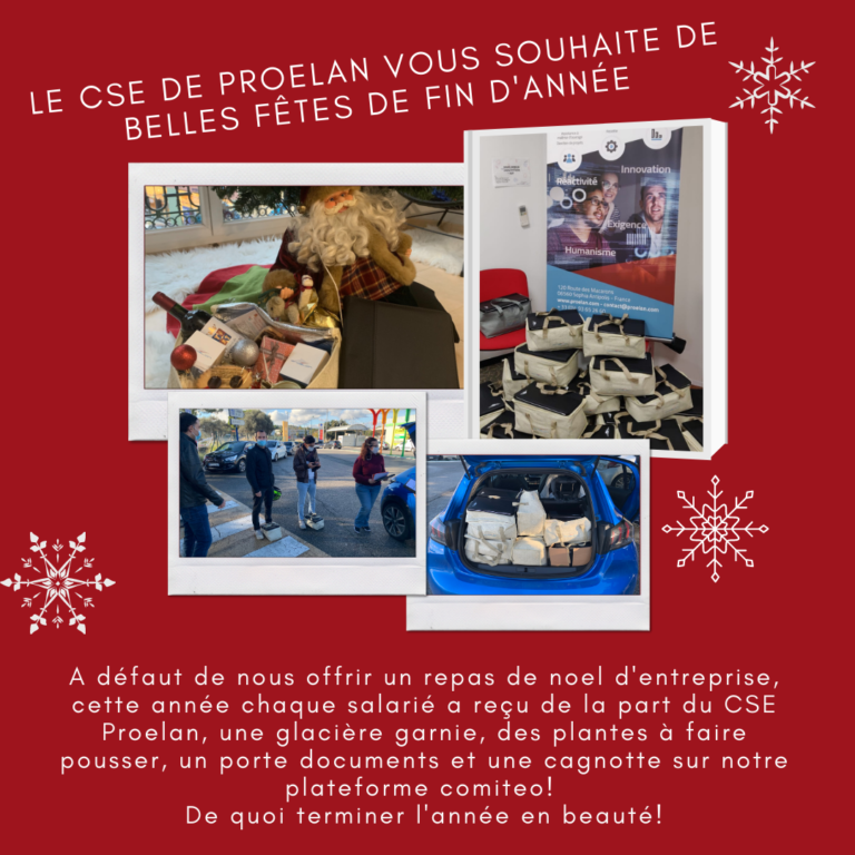 Le CSE Proelan vous souhaite de très belles fêtes de fin d’année